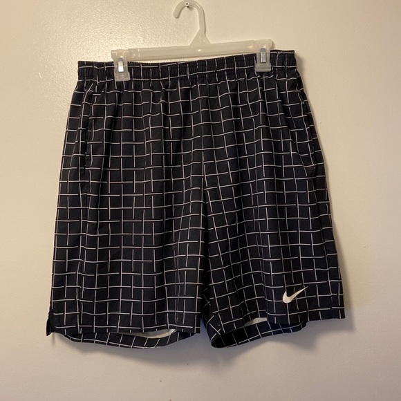 Nike Other - NIKE Men's  Dri-Fit Running Shorts Black with White Pattern  & Pockets Sz, XL